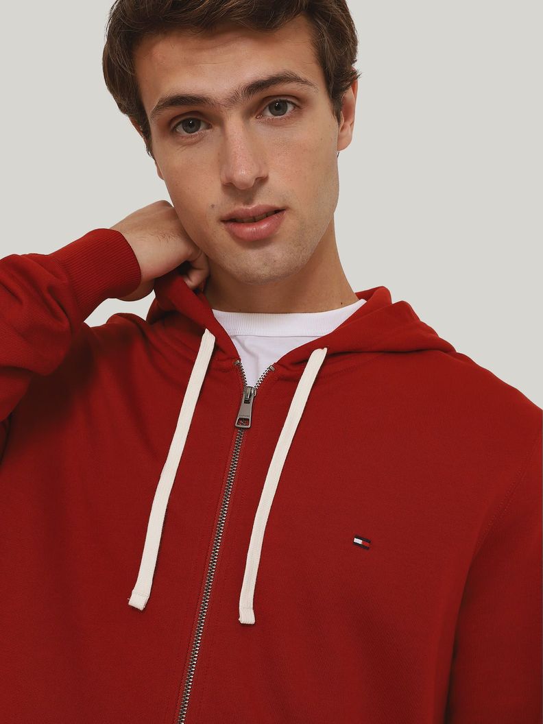 Polerón Hoodie Solic Con Cremallera Rojo Tommy Hilfiger-3