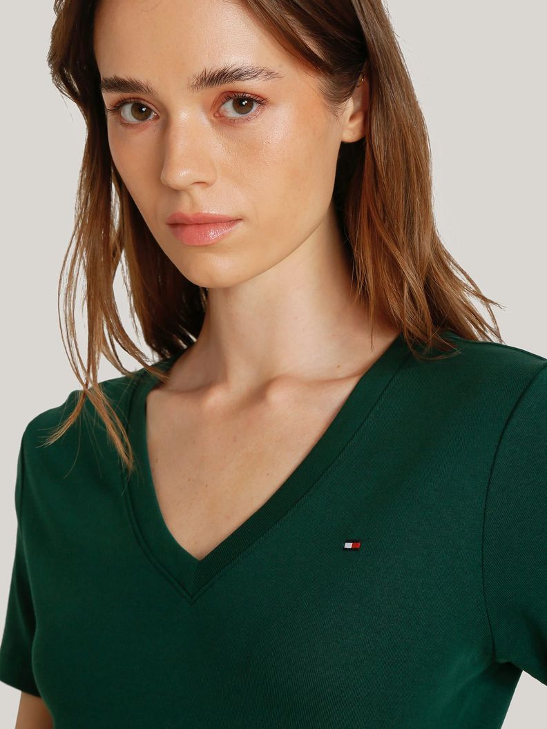 Polera V-Neck Rayas Slim Fit Verde Tommy Hilfiger-3