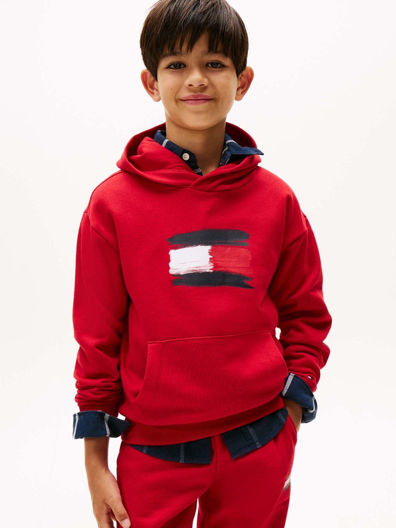 Poleron Hoodie Flag Logo Rojo 2