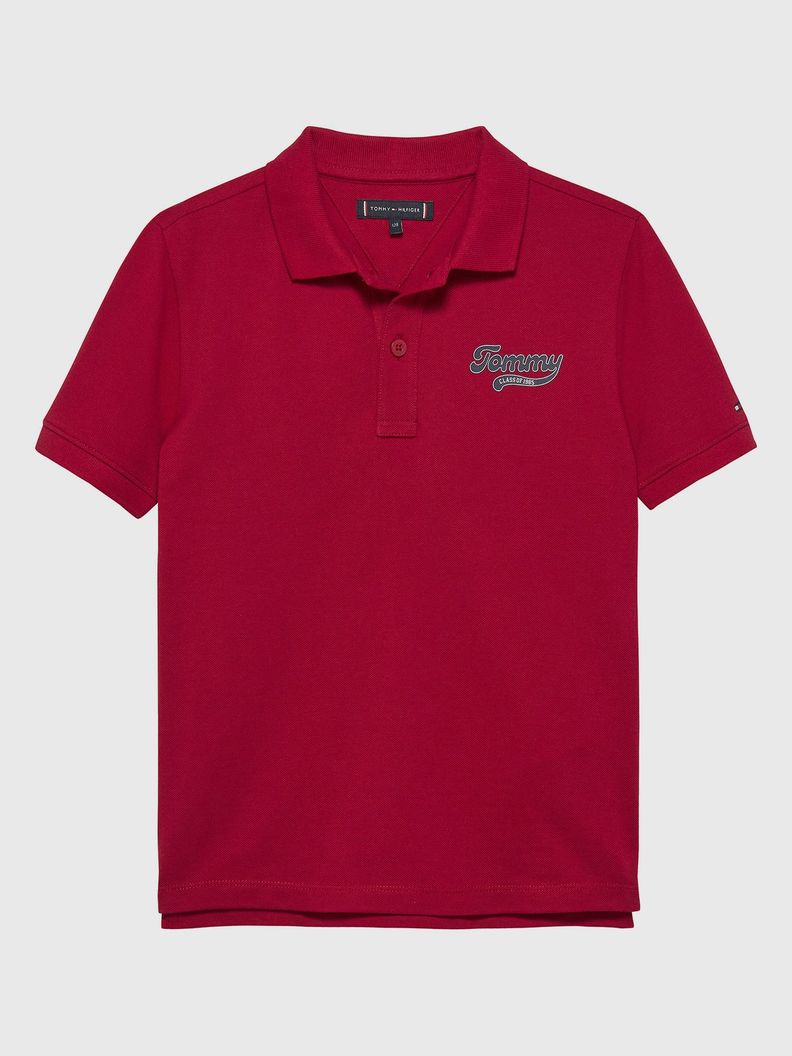 Polo Varsity Con Logo Grafico De Nino