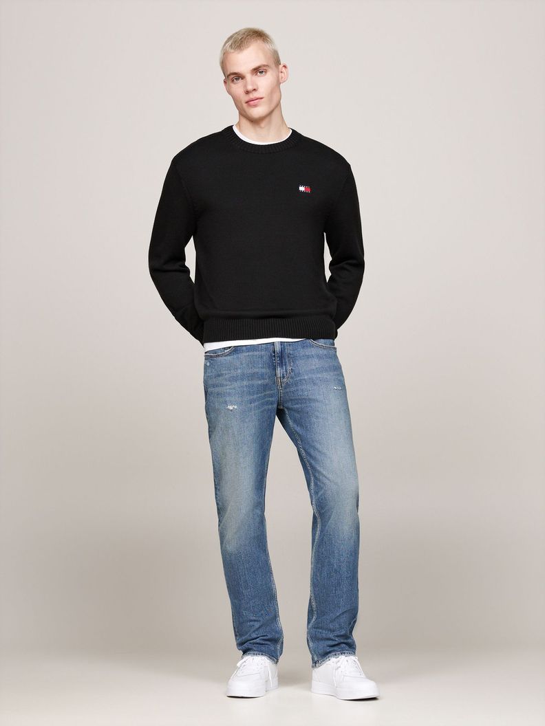 Sweater Con Logo De Parche Negro Tommy Hilfiger-1