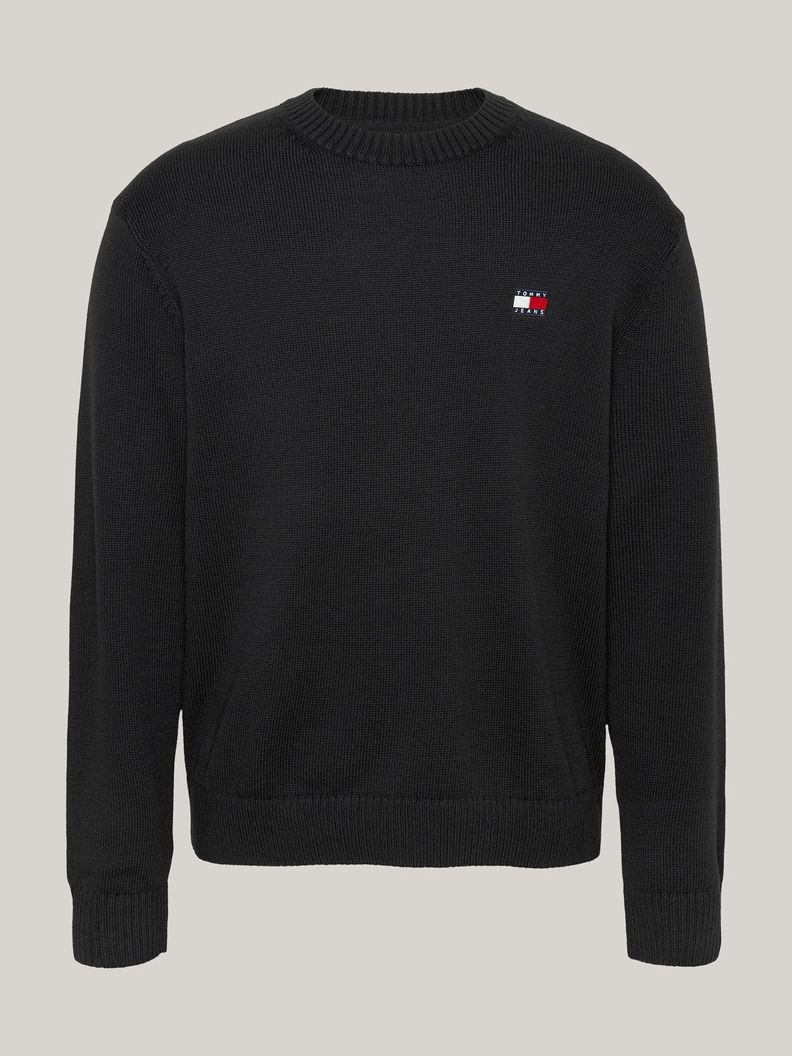 Sweater Con Logo De Parche Negro Tommy Hilfiger-4