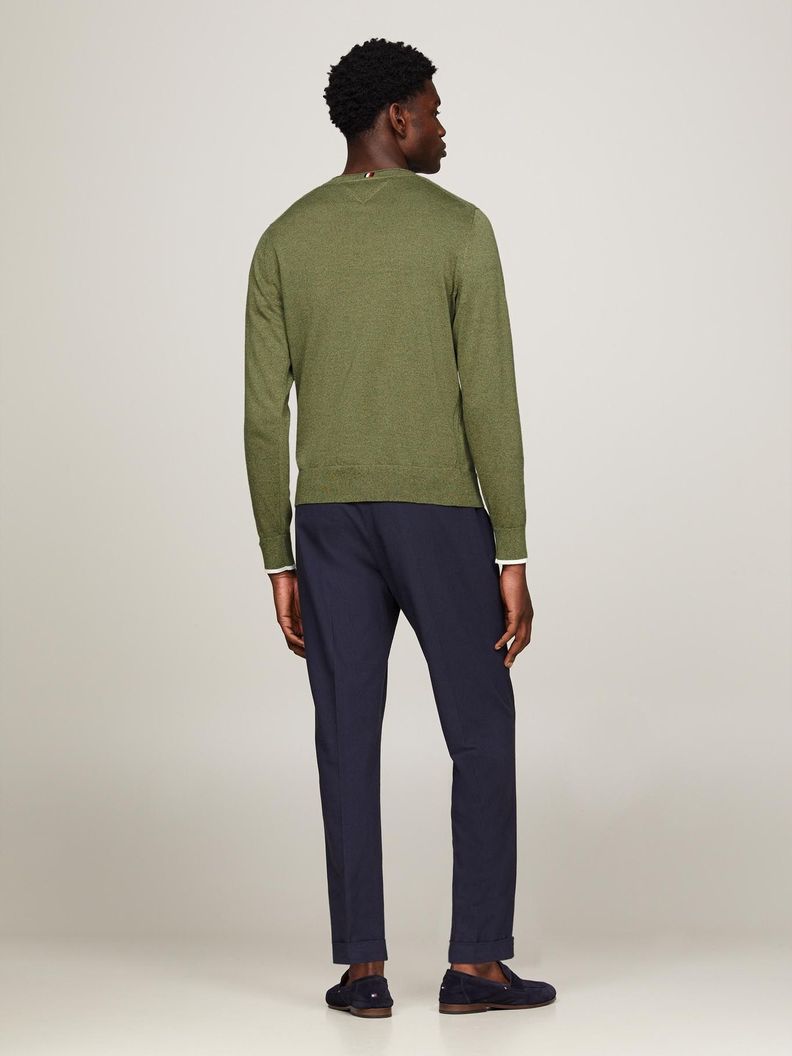Sweater De Punto Mouliné C-Neck Verde Tommy Hilfiger-2