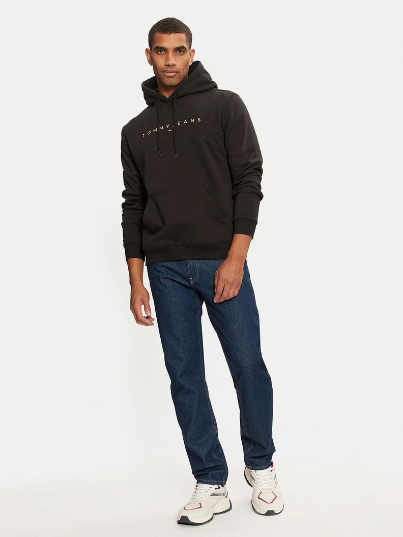 Polerón Hoodie Con Logo Bordado Negro Tommy Jeans-1