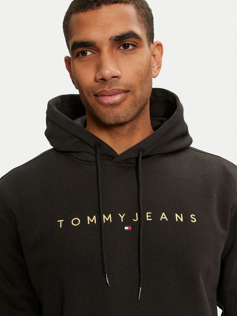 Polerón Hoodie Con Logo Bordado Negro Tommy Jeans-3