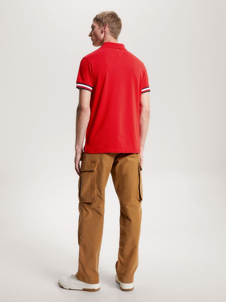 Polo Ribeteado Corte Slim Y Logo Rojo Tommy Hilfiger-2