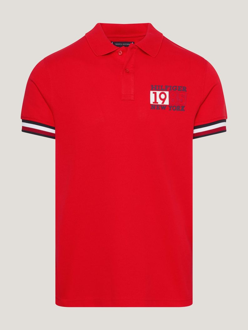 Polo Ribeteado Corte Slim Y Logo Rojo Tommy Hilfiger-4