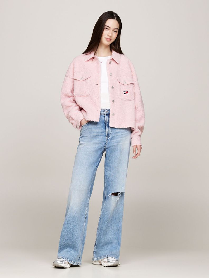 Sobrecamisa Teddy Con Logo Rosado Tommy Hilfiger-1
