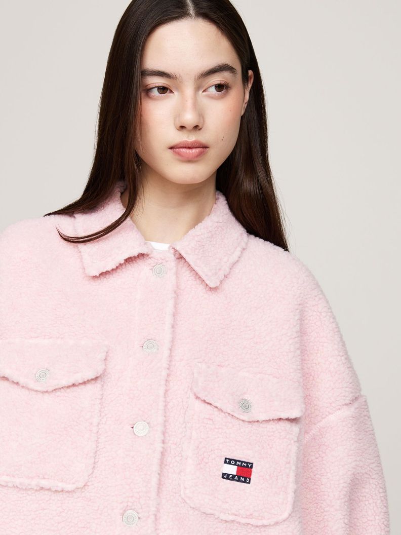 Sobrecamisa Teddy Con Logo Rosado Tommy Hilfiger-3
