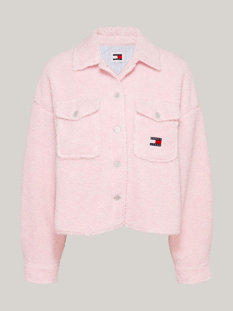 Sobrecamisa Teddy Con Logo Rosado Tommy Hilfiger-4