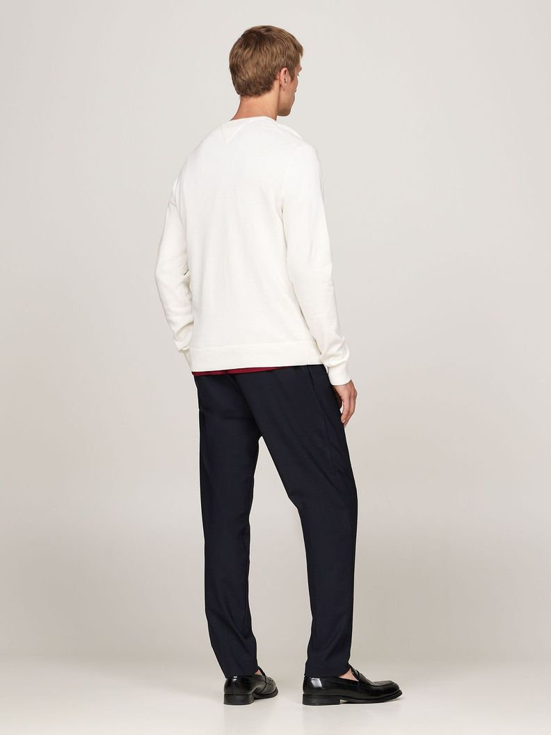 Sweater Básico Signature C-Neck Blanco Tommy Hilfiger-2