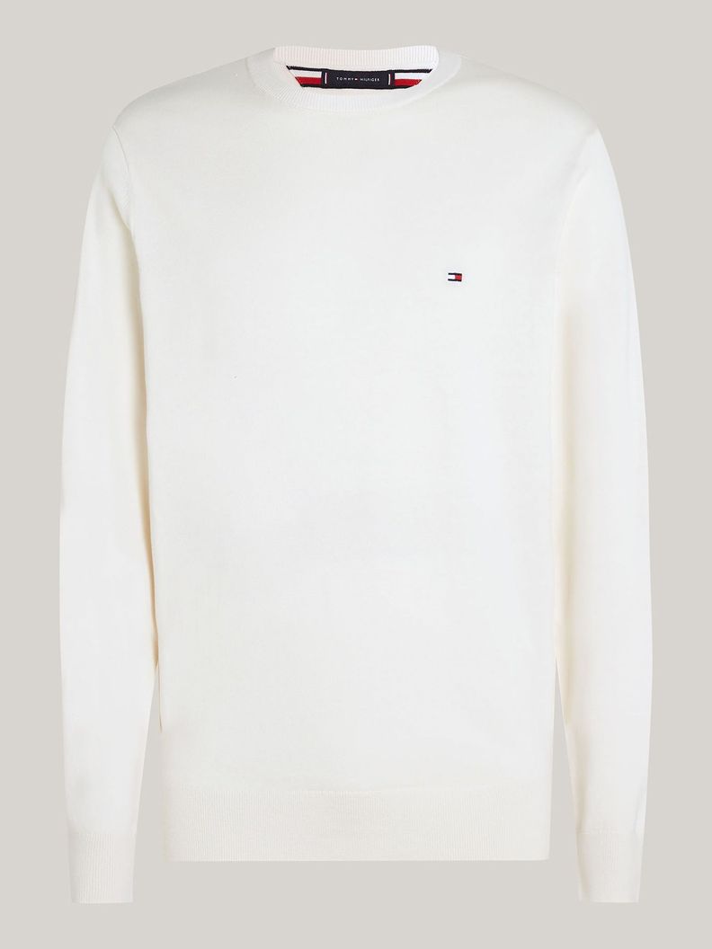 Sweater Básico Signature C-Neck Blanco Tommy Hilfiger-4