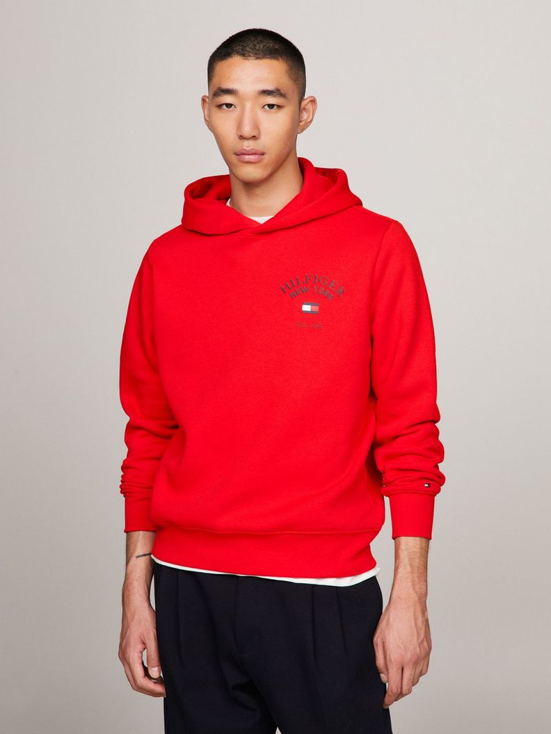 POLERÓN ARCHED VARSITY LOGO ROJO TOMMY HILFIGER-0