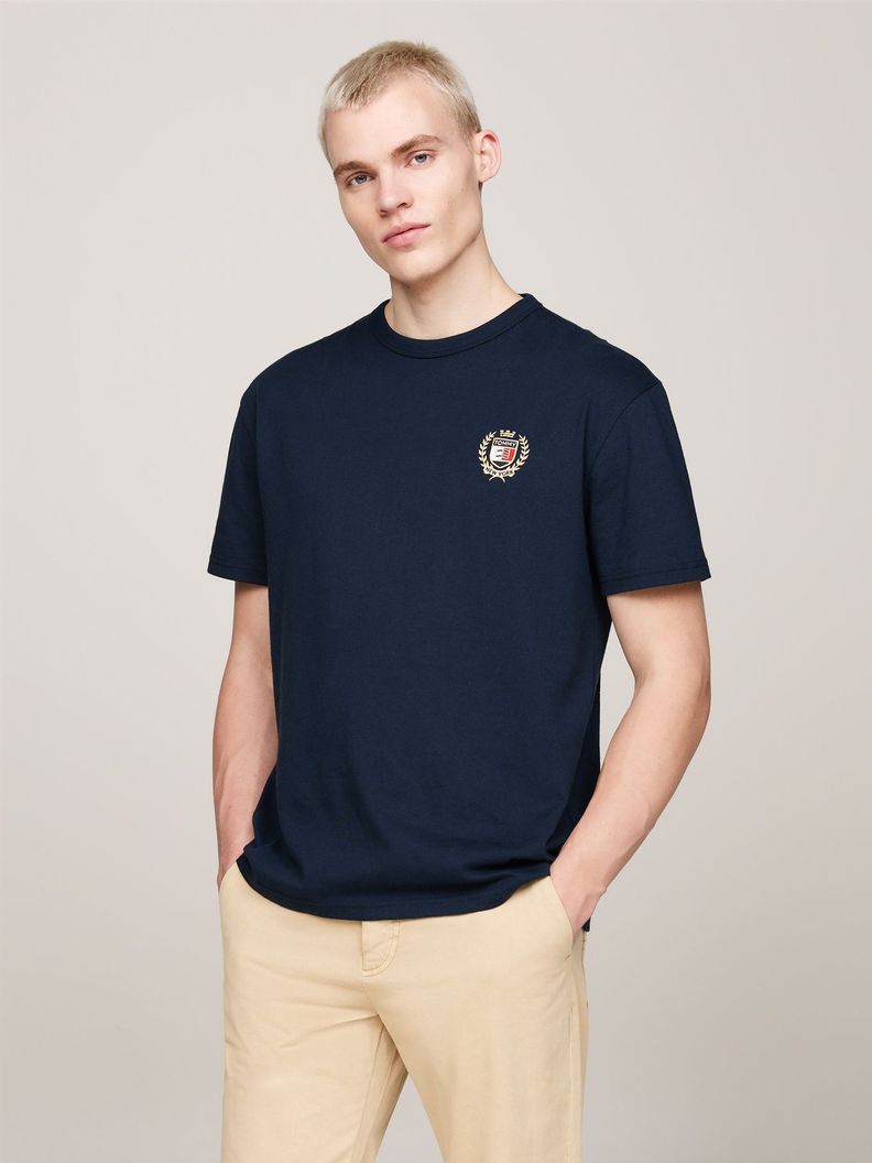 Polera Crest Flag Logo Azul Tommy Hilfiger-0