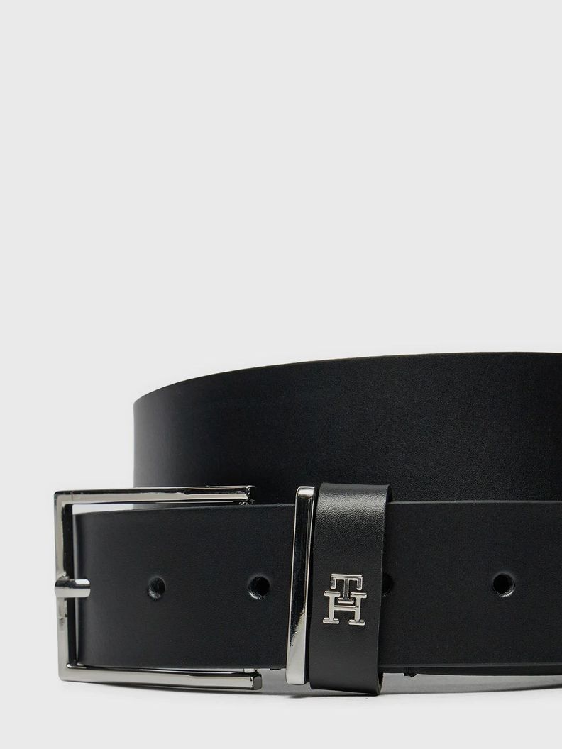 Cinturón Monogram De Cuero Negro Tommy Hilfiger-2