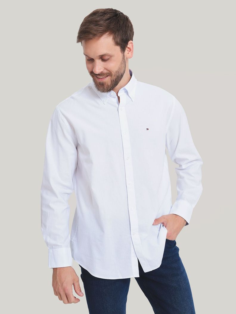 Camisa De Vestir Classic Con Logo Blanco Tommy Hilfiger-0
