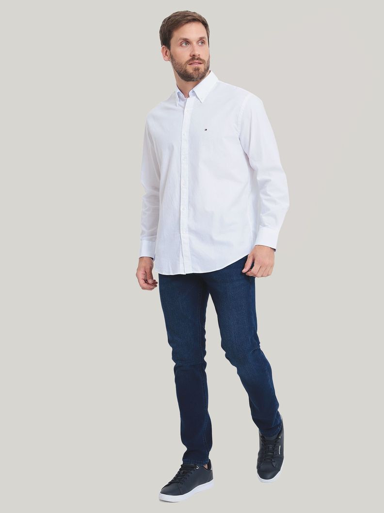 Camisa De Vestir Classic Con Logo Blanco Tommy Hilfiger-3