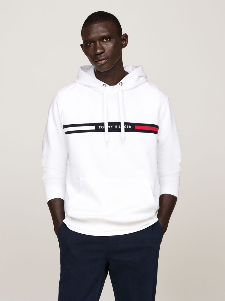 Polerón Hoodie Chest Logo Blanco Tommy Hilfiger-0