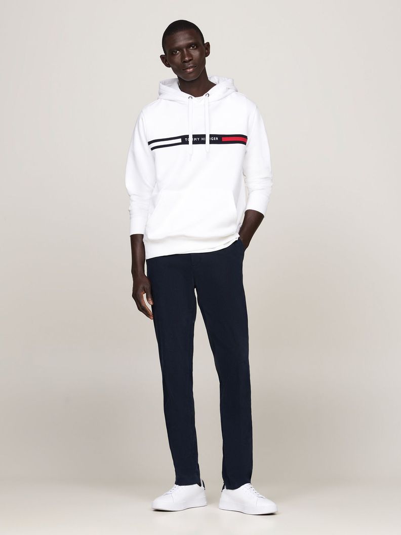 Polerón Hoodie Chest Logo Blanco Tommy Hilfiger-1