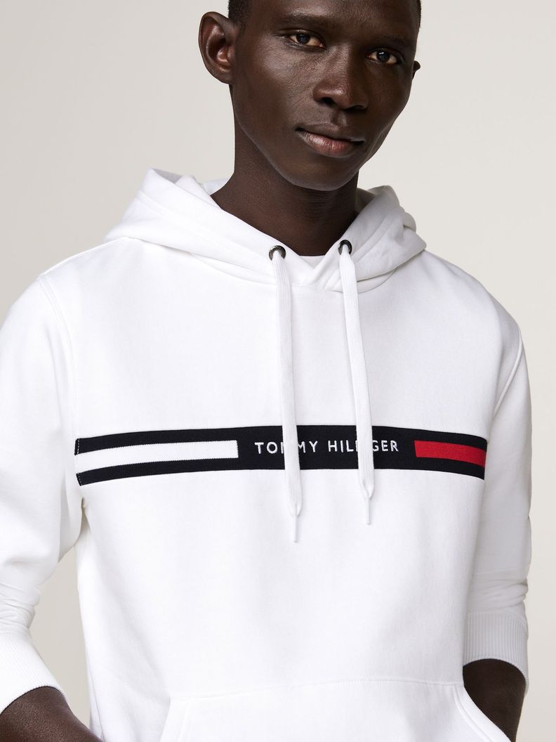Polerón Hoodie Chest Logo Blanco Tommy Hilfiger-3