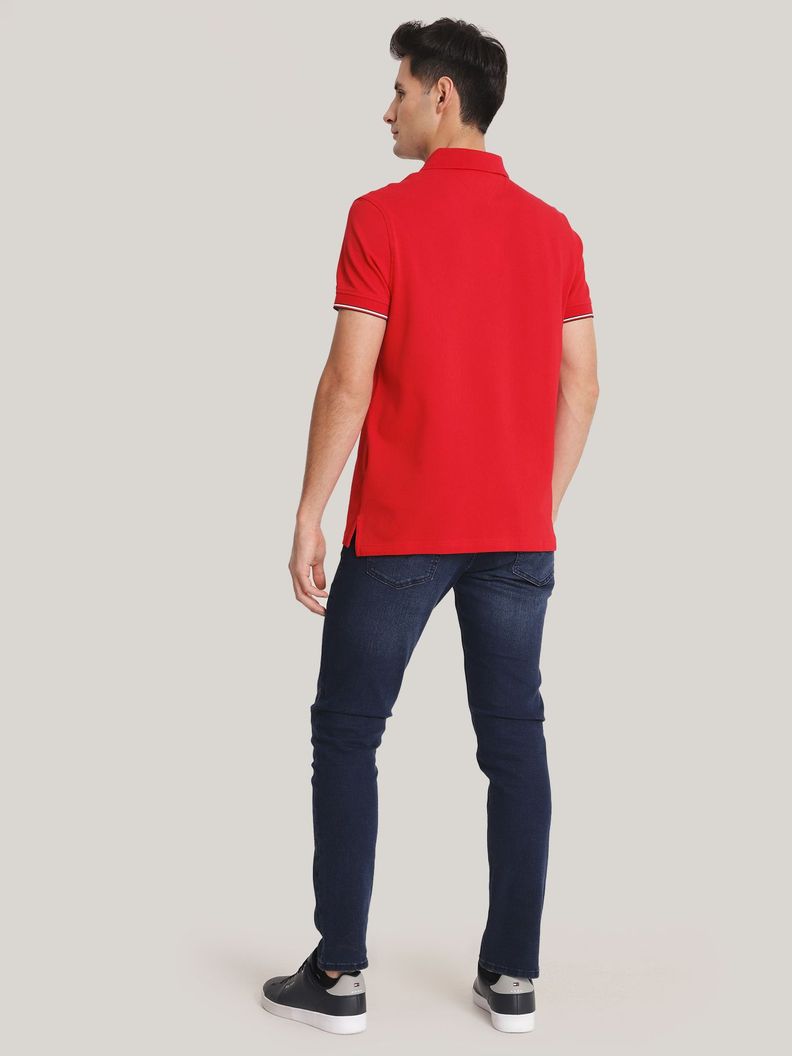 Polo Con Mangas Ribeteadas Rojo Tommy Hilfiger-2