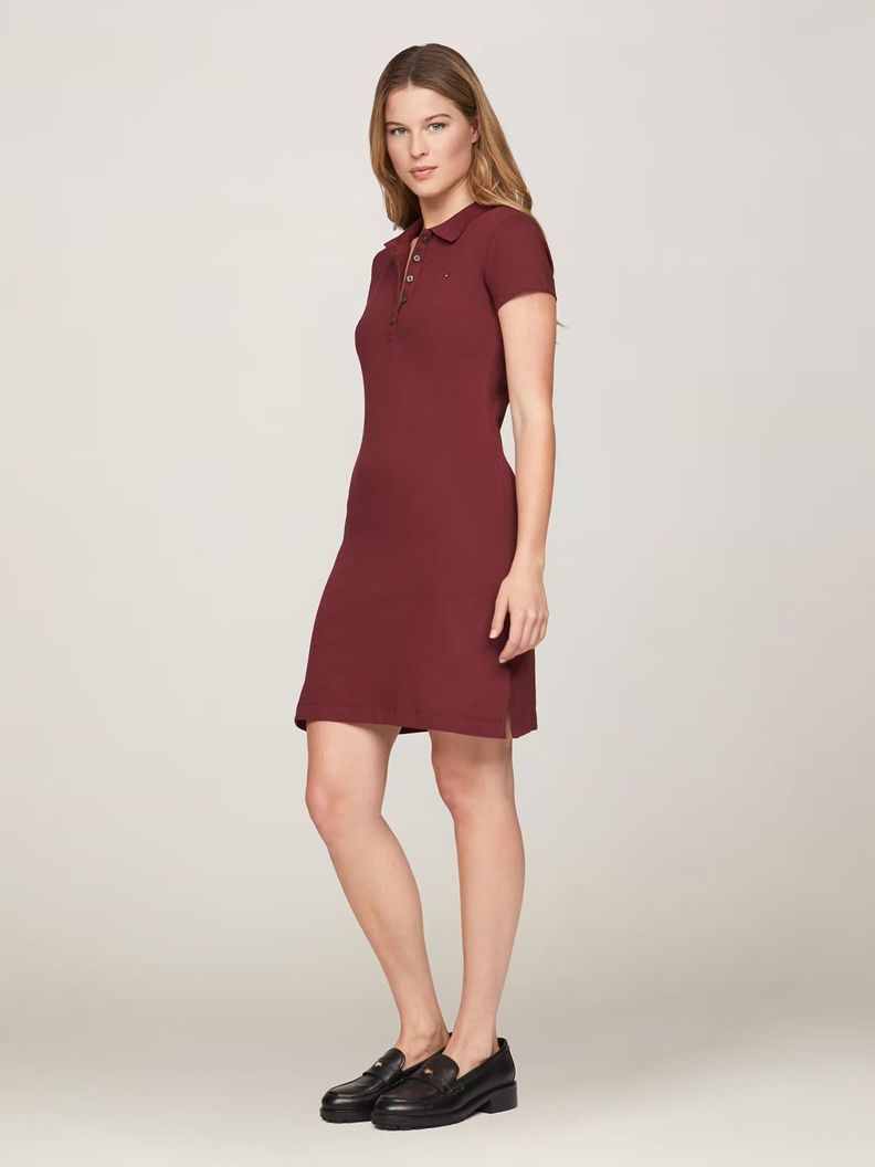 Vestido Polo Slim Fit Burdeo Tommy Hilfiger-1