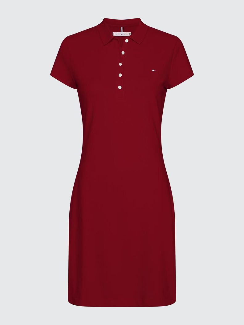 Vestido Polo Slim Fit Burdeo Tommy Hilfiger-4
