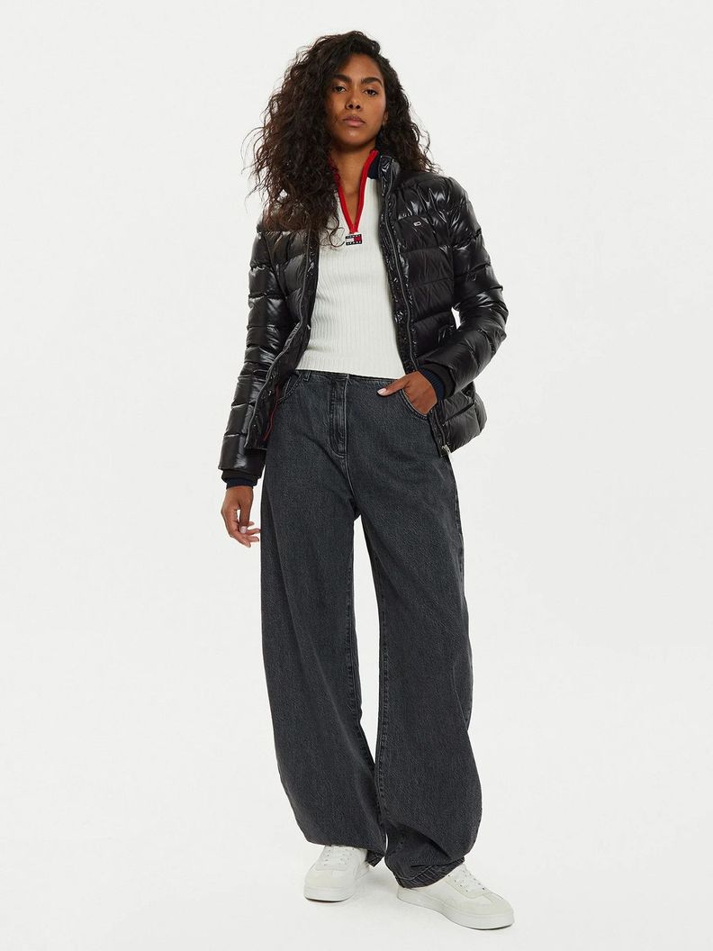 Parka Acolchada Con Cinturón Negro Tommy Hilfiger-1