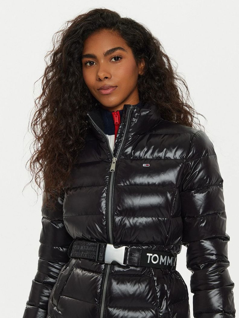 Parka Acolchada Con Cinturón Negro Tommy Hilfiger-3