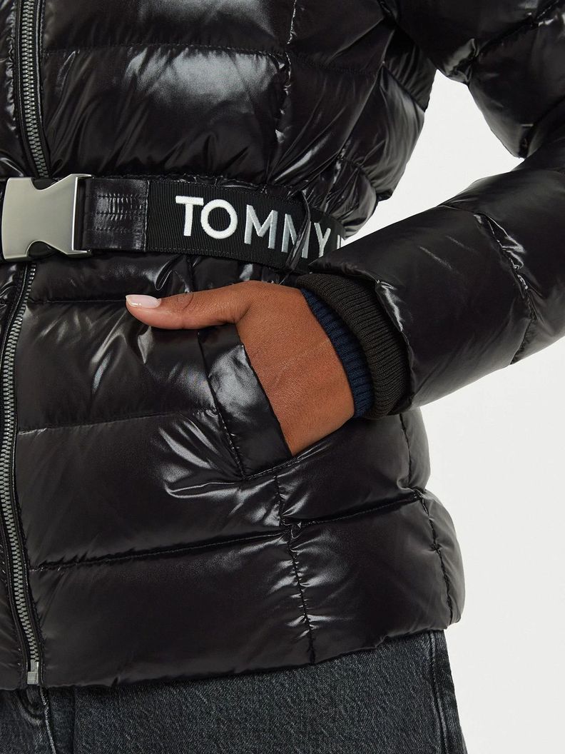 Parka Acolchada Con Cinturón Negro Tommy Hilfiger-5
