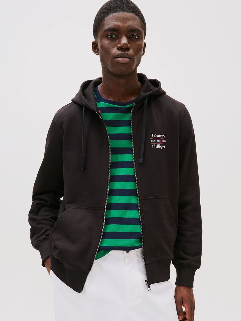 Poleron Hoodie Con Cierre Negro S