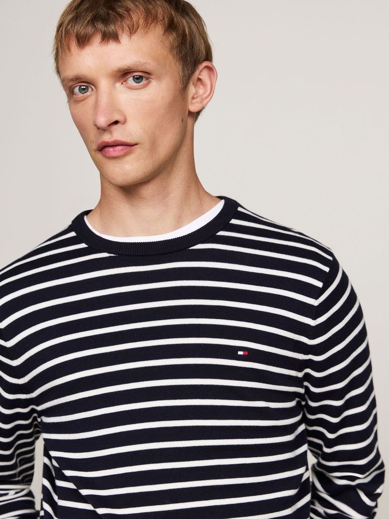 Sweater Básico Signature C-Neck Azul Tommy Hilfiger-3