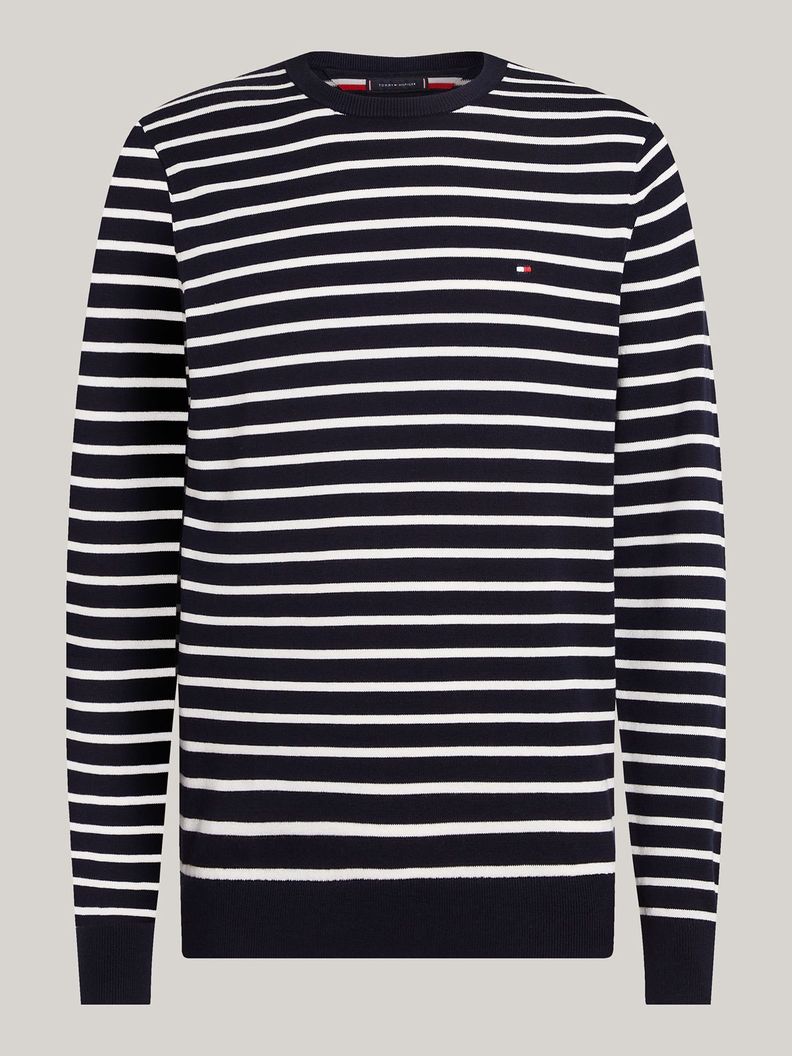 Sweater Básico Signature C-Neck Azul Tommy Hilfiger-4