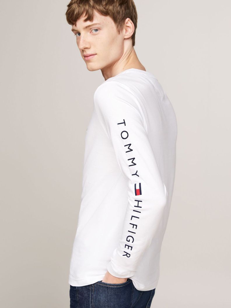Polera Essential Flag Logo Blanco Tommy Hilfiger-3
