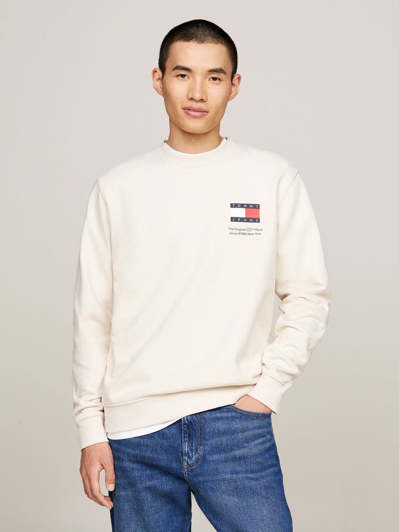 Polerón Con Logo Flag Beige Tommy Jeans-0