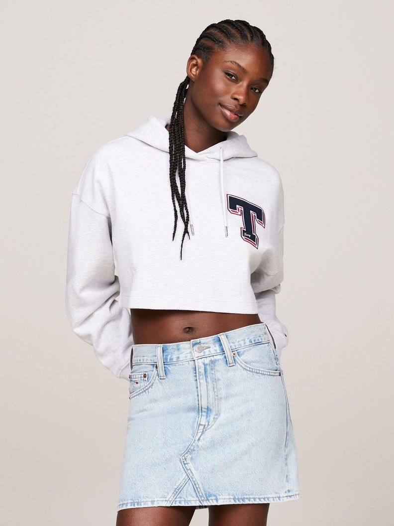 Polerón Hoodie Logo Letterman Blanco Tommy Jeans-0