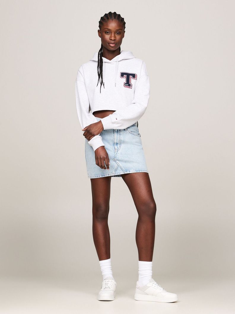 Polerón Hoodie Logo Letterman Blanco Tommy Jeans-1