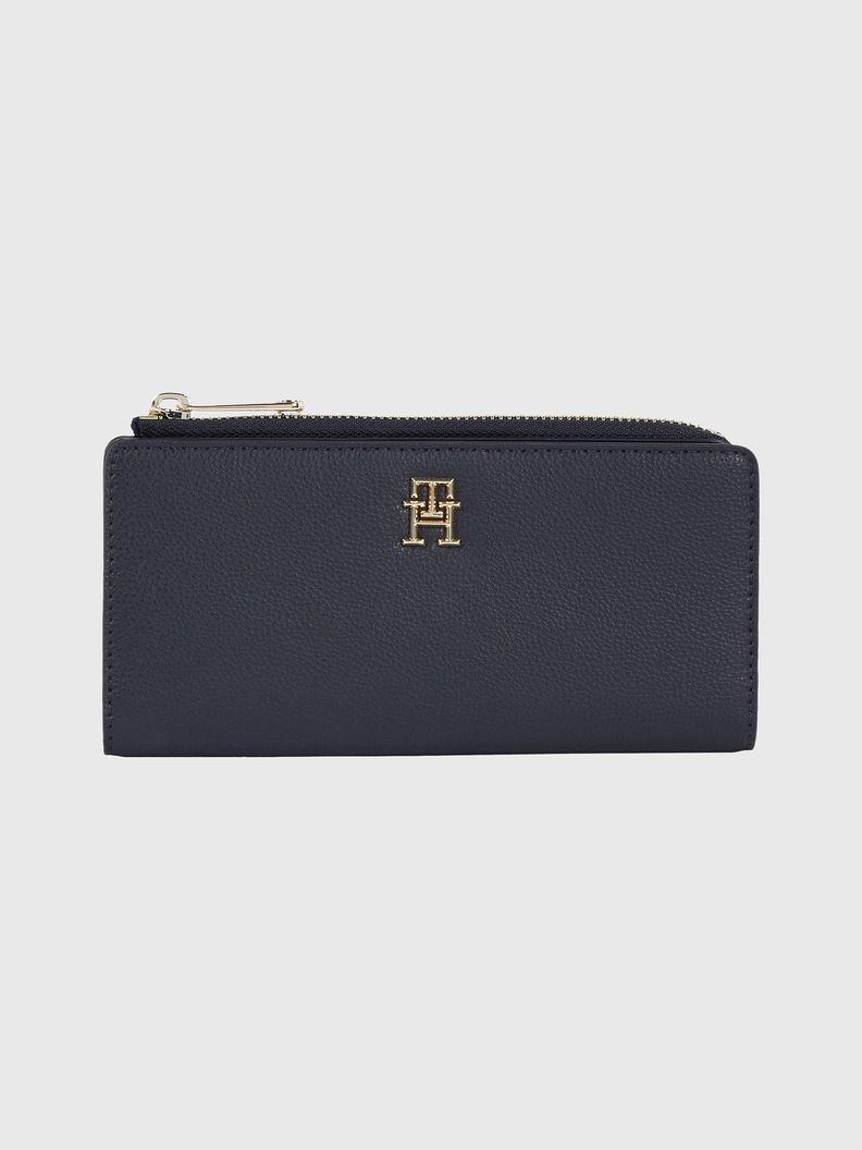 Billetera Monograma Con Cierre Azul Tommy Hilfiger-0