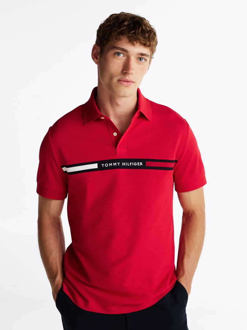 Polo Chest Insert Logo Rojo Tommy Hilfiger-0