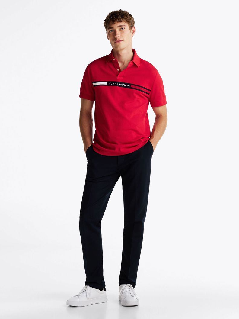 Polo Chest Insert Logo Rojo Tommy Hilfiger-1