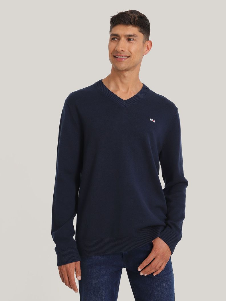 Sweater Essential V-Neck Azul Tommy Jeans-0