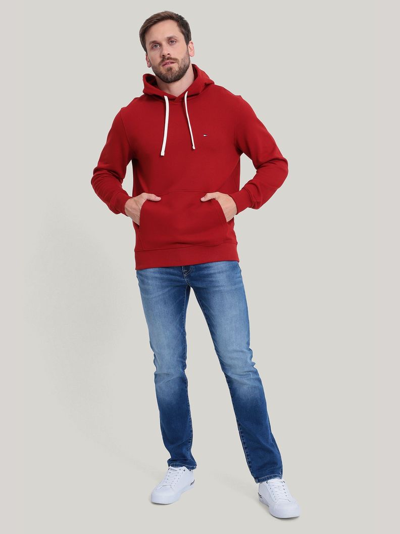 Polerón Hoodie Con Logo Bordado Rojo Tommy Hilfiger-1