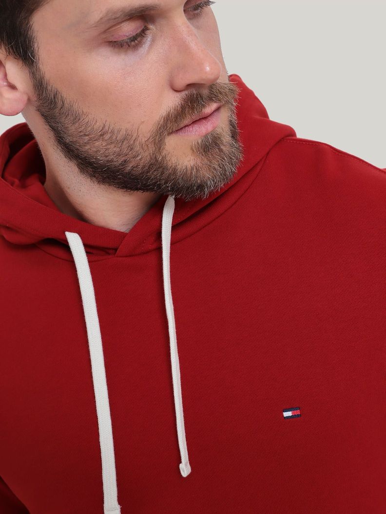 Polerón Hoodie Con Logo Bordado Rojo Tommy Hilfiger-3