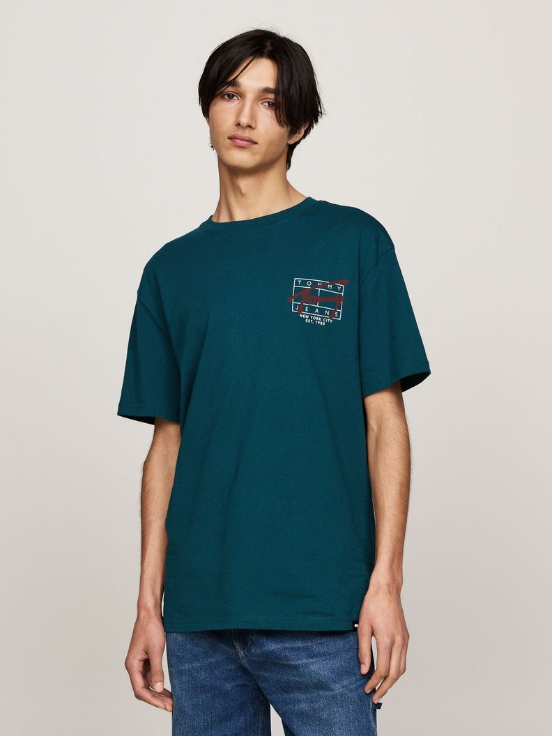 Polera Logo Estilo Grafiti Regular Verde Tommy Hilfiger-0
