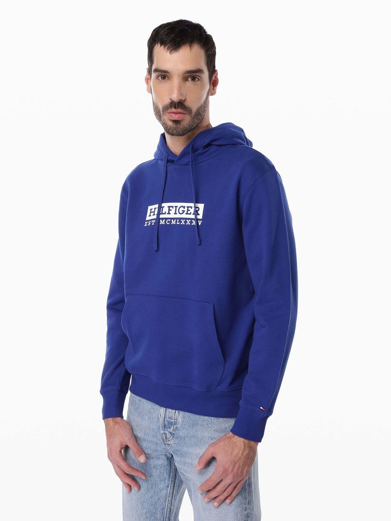 Poleron Hoodie Colour To Colour Logo Azul S