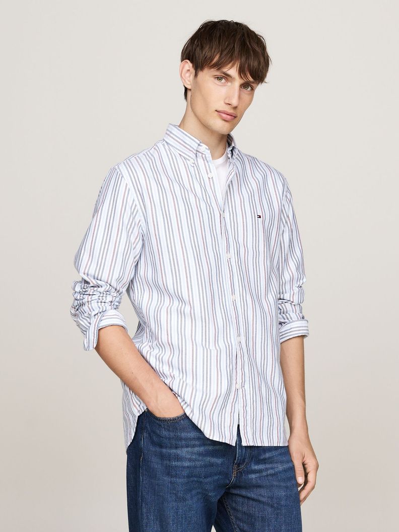 Camisa Stripe Oxford Regular Multicolor Tommy Hilfiger-0
