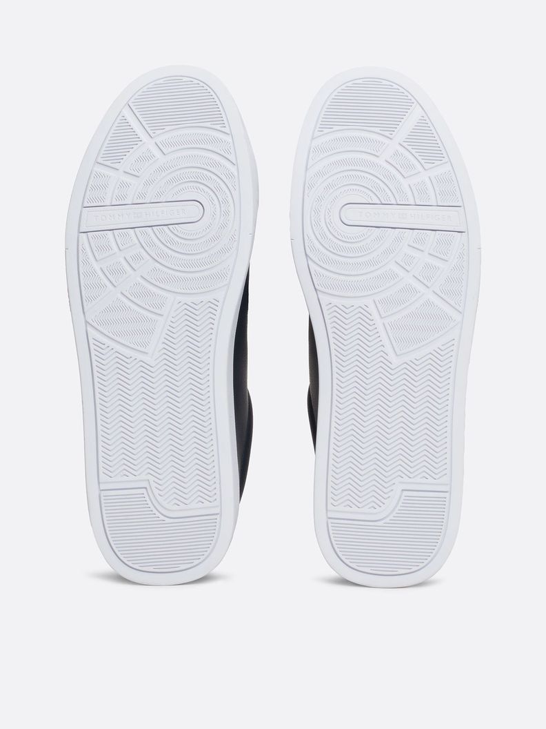 Zapatillas Court De Cuero Con Logo Azul Tommy Hilfiger-3