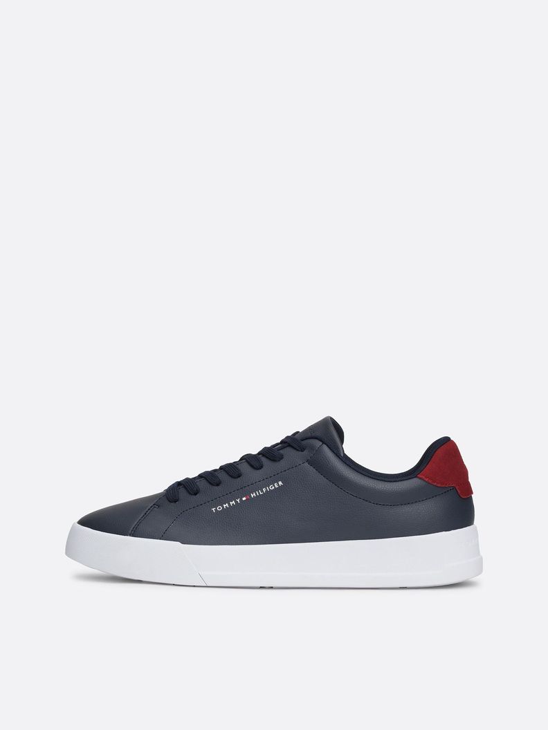 Zapatillas Court De Cuero Con Logo Azul Tommy Hilfiger-5