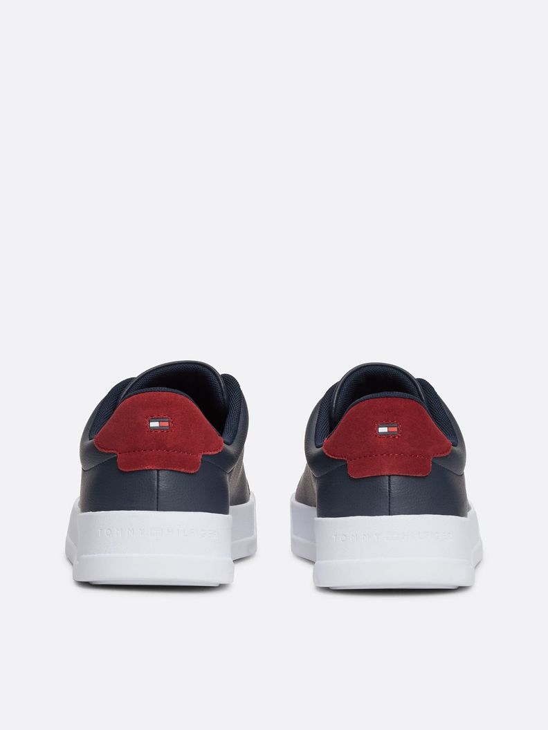 Zapatillas Court De Cuero Con Logo Azul Tommy Hilfiger-7