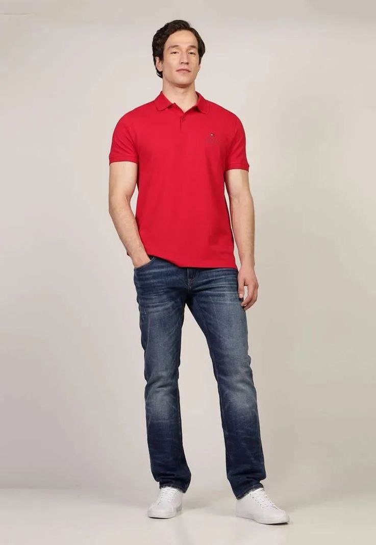 Polo Ic Stack Con Logo Regular Fit Rojo Tommy Hilfiger-1